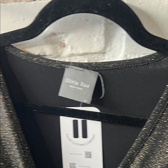 Black Sparkle Long Sleeve Wrap Maxi Dress flare leg sparkly - Picture 7 of 8